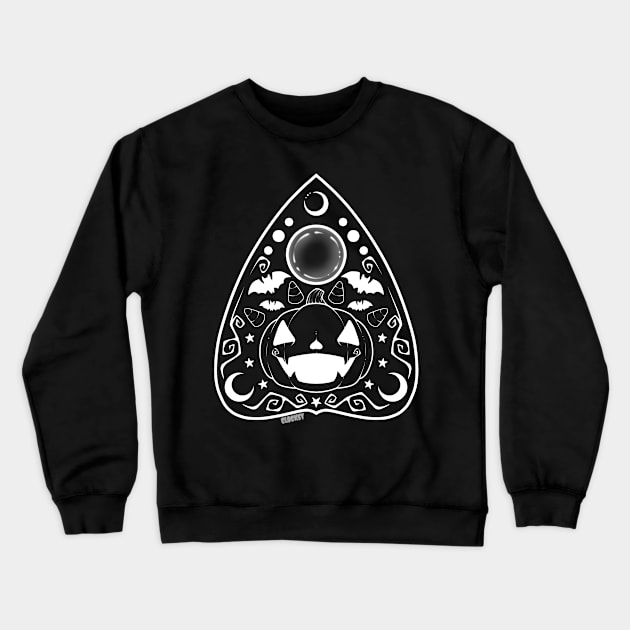 Halloween Planchette (White) Crewneck Sweatshirt by Clocksy